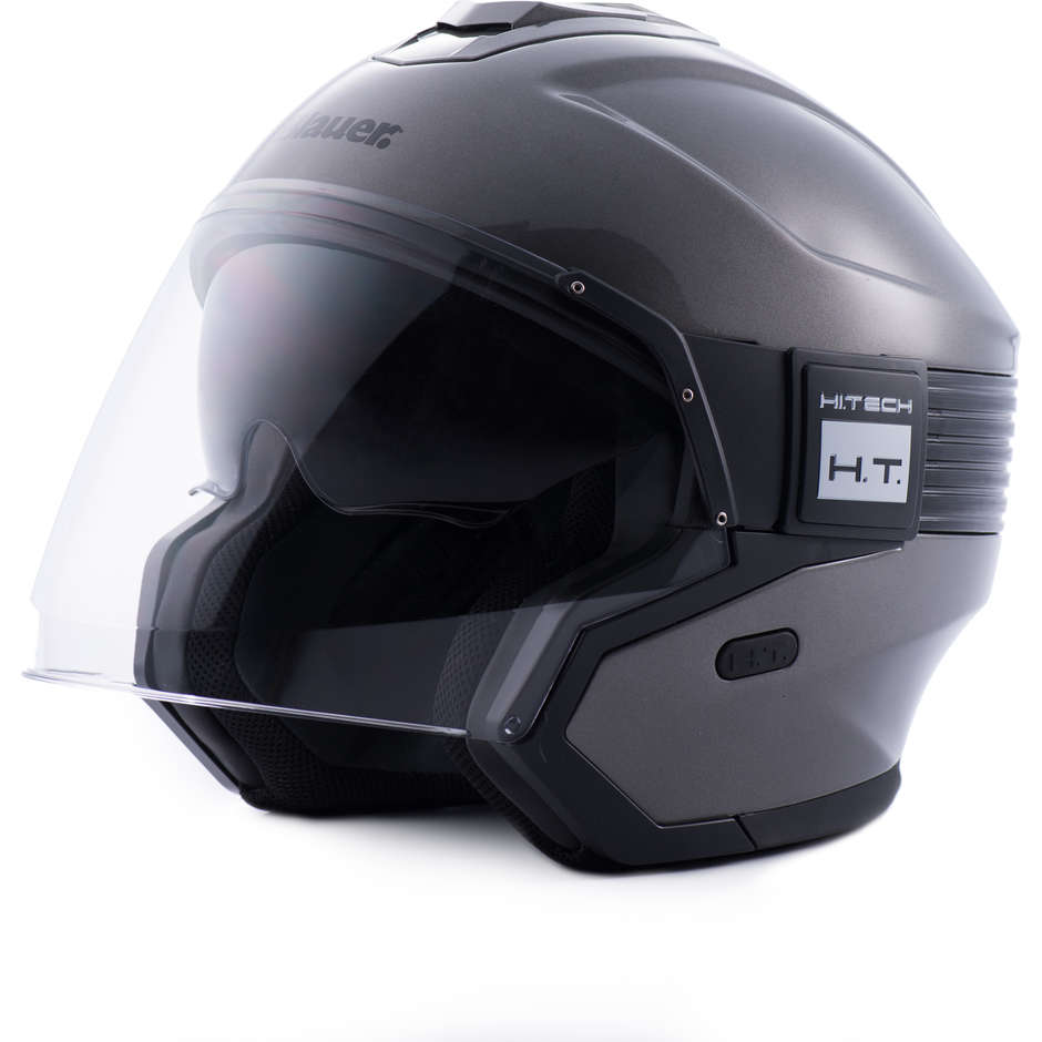 Casco Jet Blauer HACKER + Bluetooth interfono