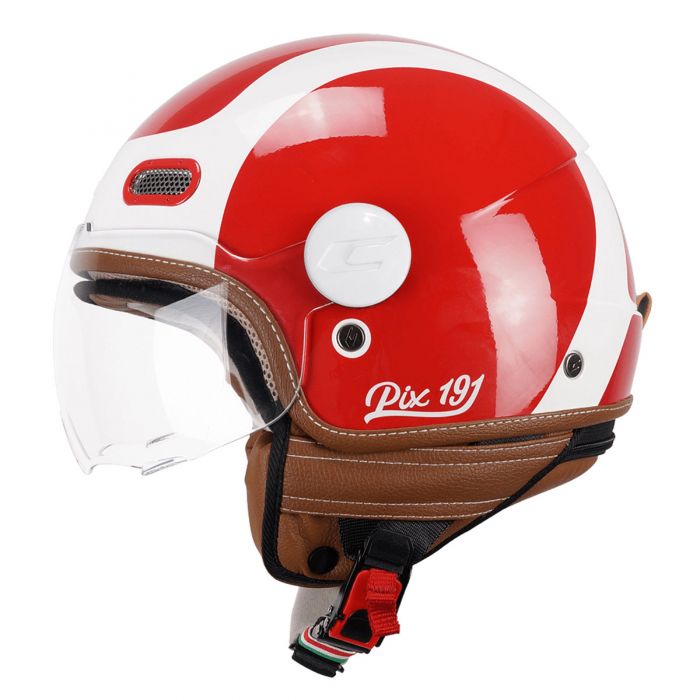 Casco demi jet CGM 191G PIX SPRINT Rosso Bianco