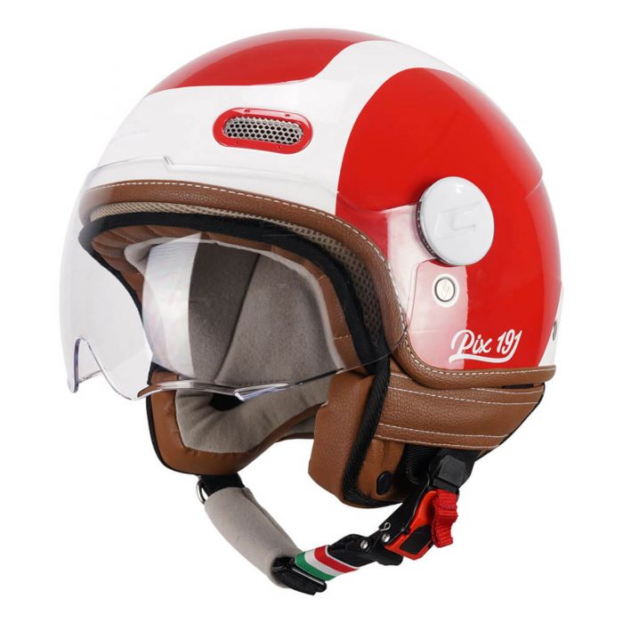 Casco demi jet CGM 191G PIX SPRINT Rosso Bianco