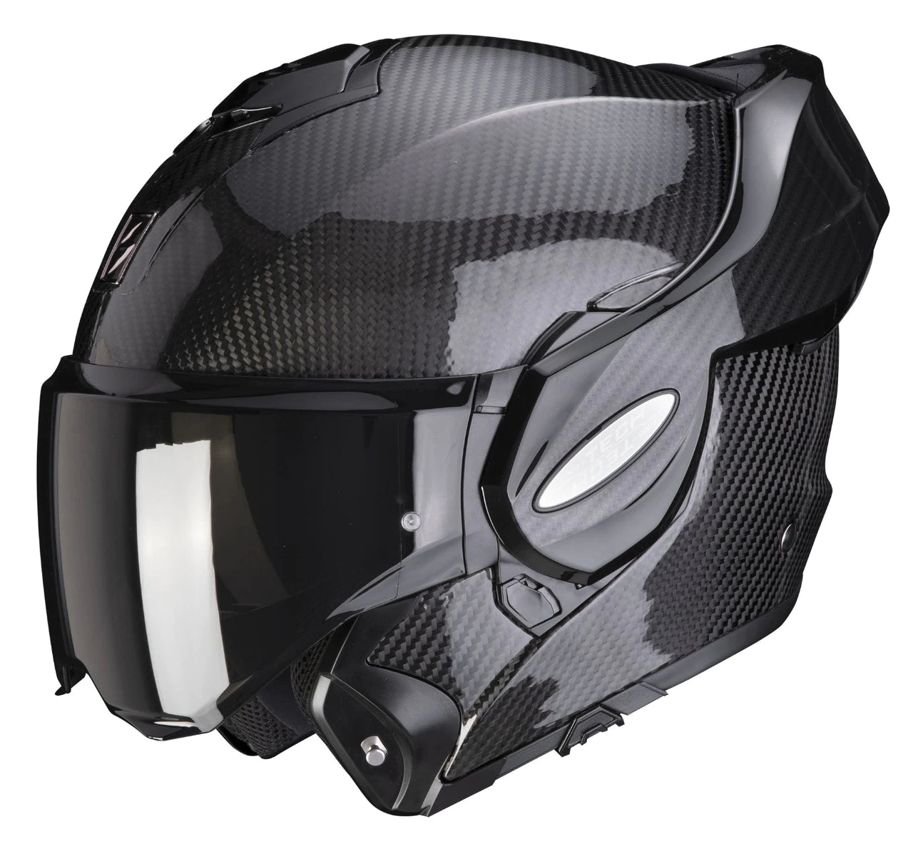 Casco Modulare Flip Back Scorpion Exo-tech Carbon Solid Black