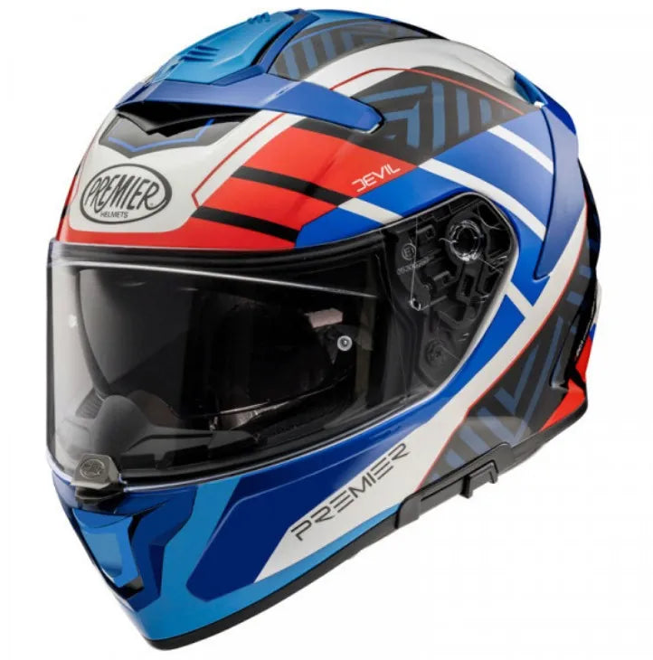 Casco integrale Premier DEVIL SZ 13 ECE 22.06 Blu\Bianco\Rosso
