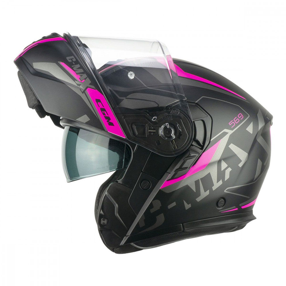 Casco Modulare CGM 569G C-MAX CITY Nero\Fucsia fluo opaco
