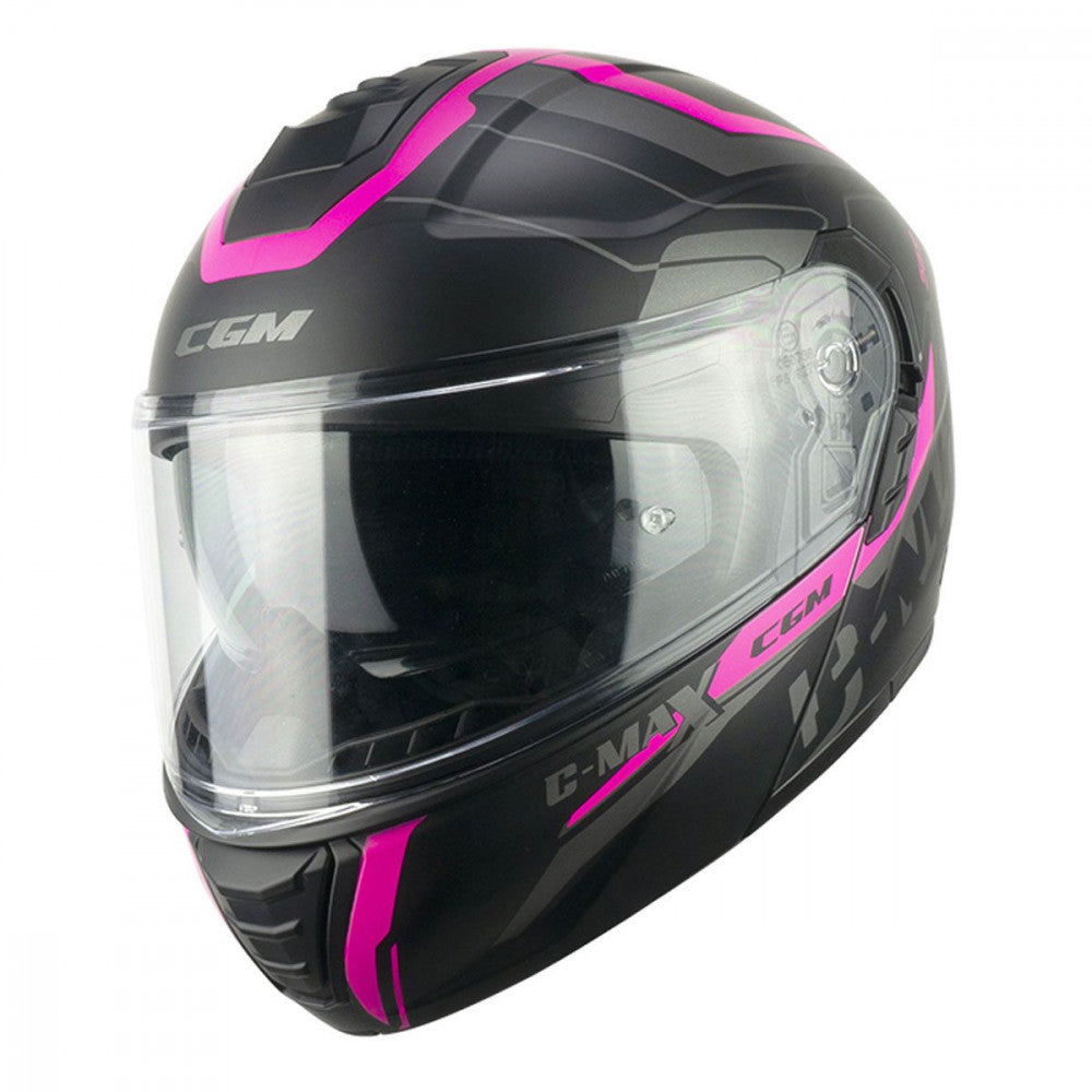 Casco Modulare CGM 569G C-MAX CITY Nero\Fucsia fluo opaco