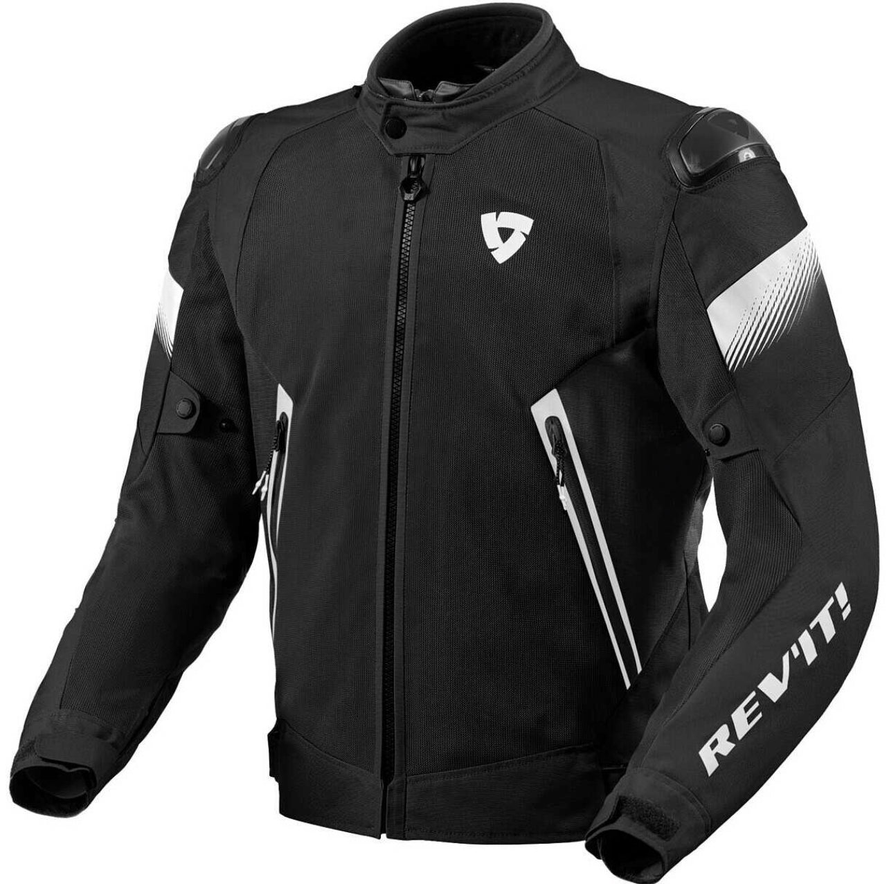 Giubbotto Rev'it CONTROL AIR H2O Tessuto Nero Bianco