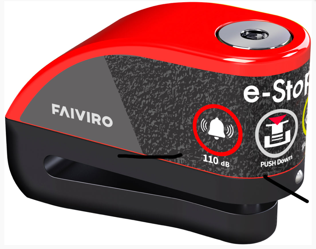 Blocca disco E-STOP FAIVIRO elettronico con allarme